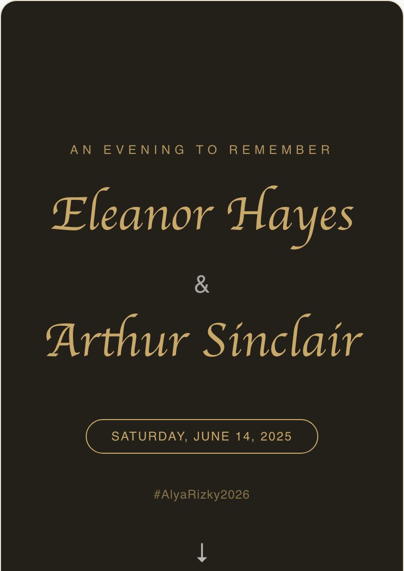 Golden Deco wedding invitation preview