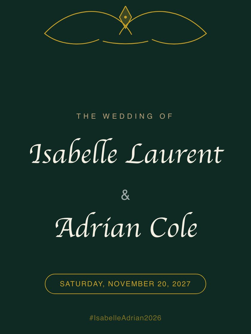 Aurelia wedding invitation preview