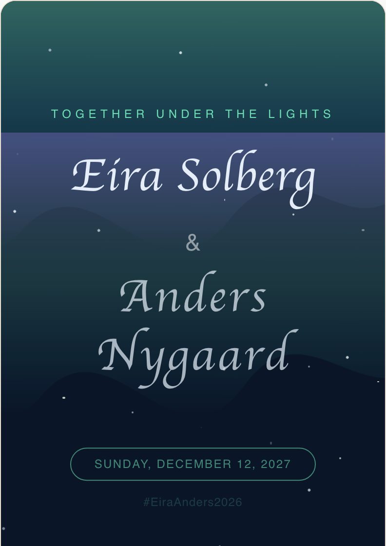 Aurora wedding invitation preview
