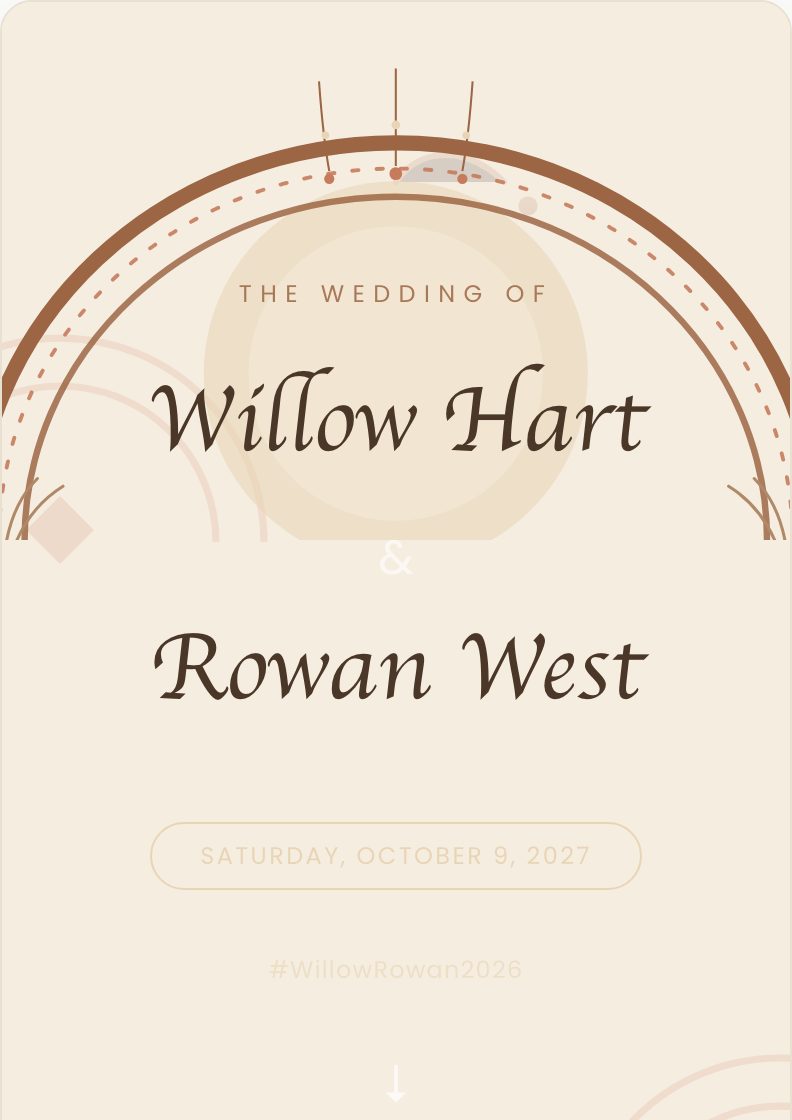 Boho wedding invitation preview