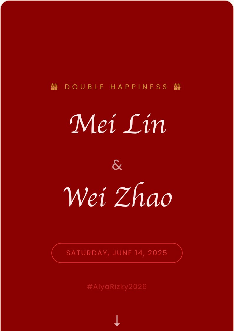 Chinese Red wedding invitation preview