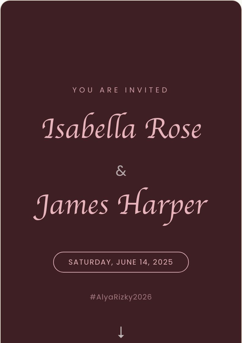 Dusty Rose wedding invitation preview
