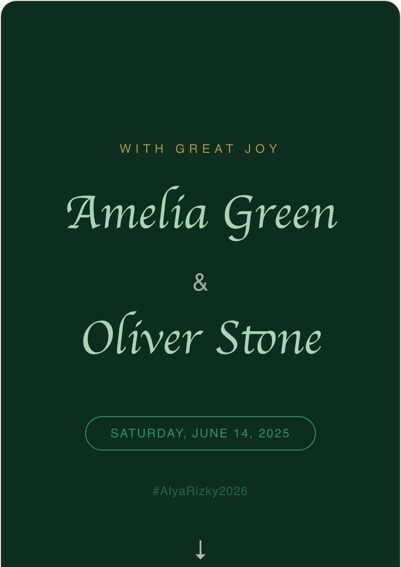 Emerald Luxury wedding invitation preview