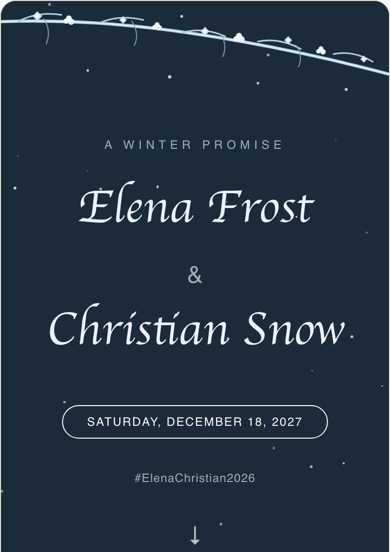 Frost wedding invitation preview