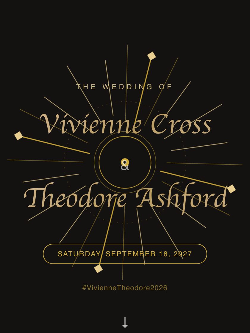 Gilded wedding invitation preview