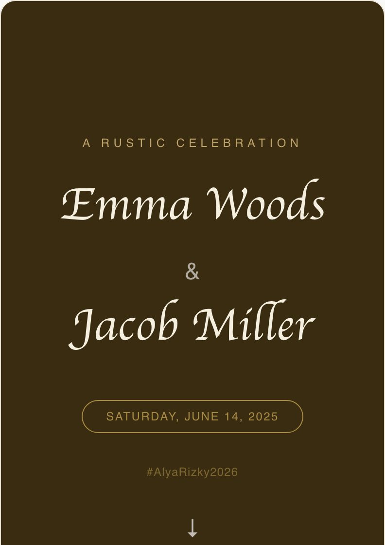 Ivory Rustic wedding invitation preview