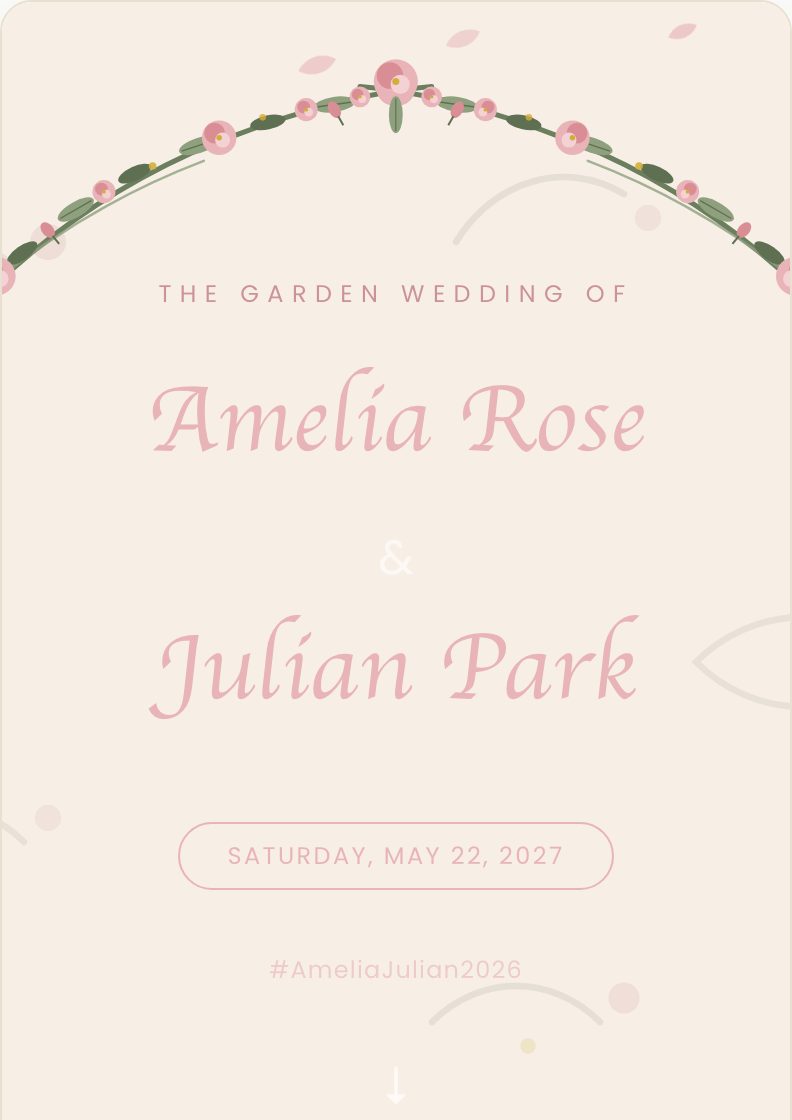 Jardin wedding invitation preview