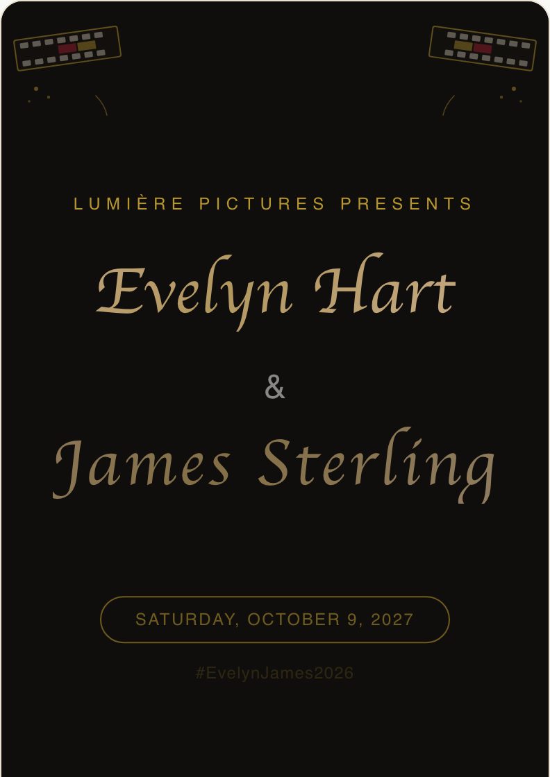 Lumière wedding invitation preview