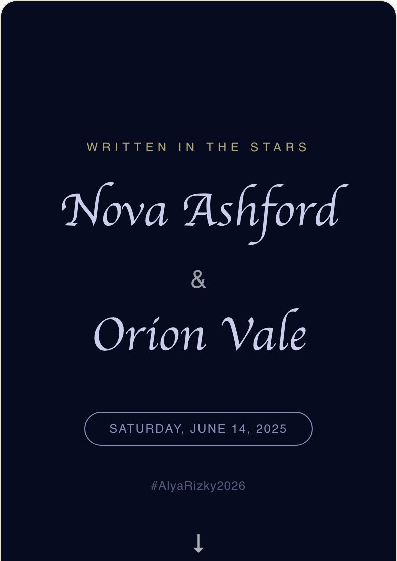 Midnight Star wedding invitation preview