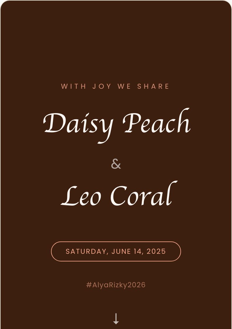 Romantic Peach wedding invitation preview