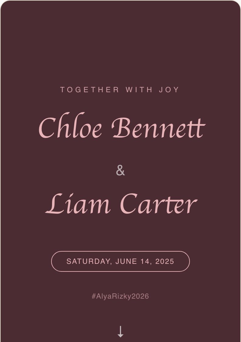 Rose Quartz wedding invitation preview
